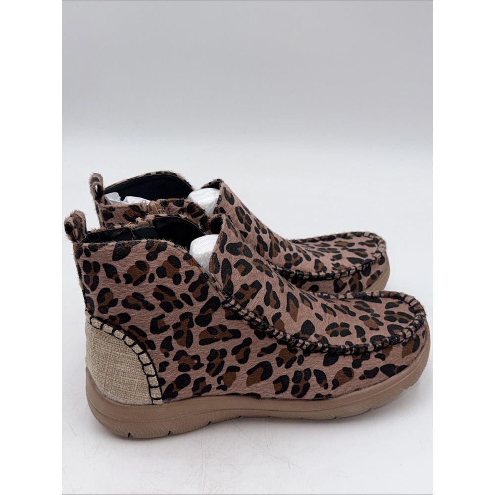 Vintage Leopard Women's Size 7 Leo Leopard Zip Up Boots NEW